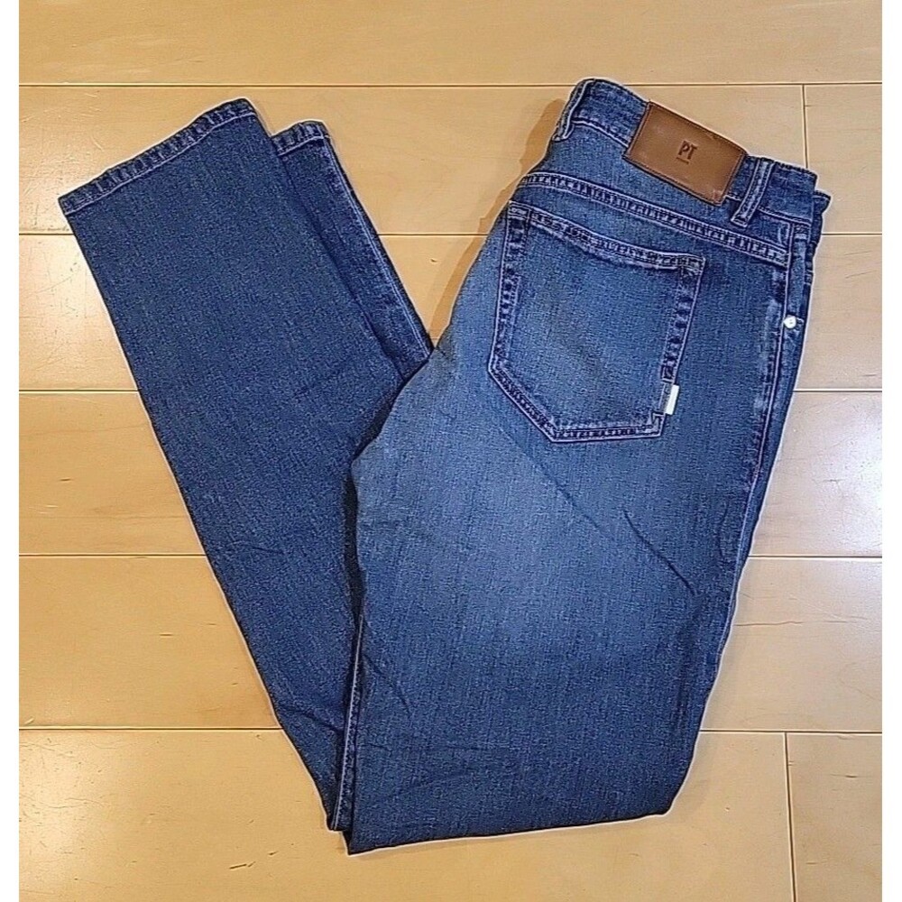 PT Torino Denim Soul Jeans 34x32 Slim Blue Stretch Straight Leg Luxury Designer